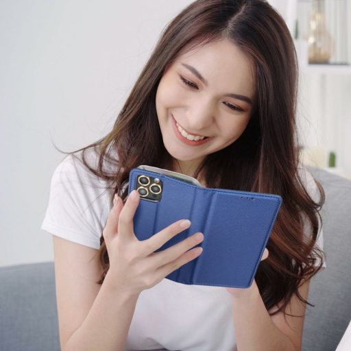 Samsung A05s könyvtok kék színben rombusz mintával