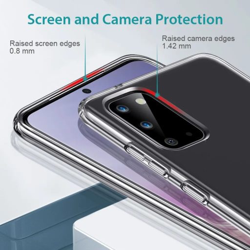 Samsung S20 Air Shield Boost átlátszó szilikon tok kihajtható tartóval