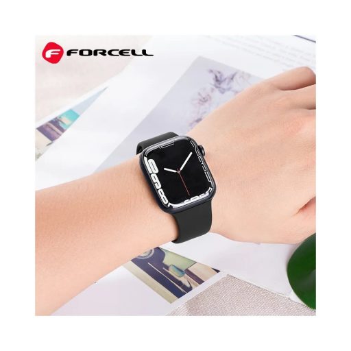 FORCELL F-DESIGN szilikon szíj Apple Watch 42/44/45/49mm fekete
