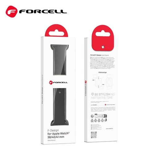 FORCELL F-DESIGN szilikon szíj Apple Watch 42/44/45/49mm fekete