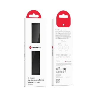   FORCELL F-DESIGN FS20 mágneses öko bőr szíj SAMSUNG órához 22 mm, fekete
