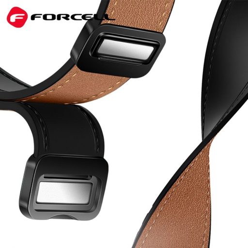 FORCELL F-DESIGN FS20 mágneses öko bőr szíj SAMSUNG órához 22 mm, fekete