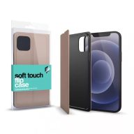   Samsung A21 készülékhez Touch Flip (könyv) tok Rose Gold színben