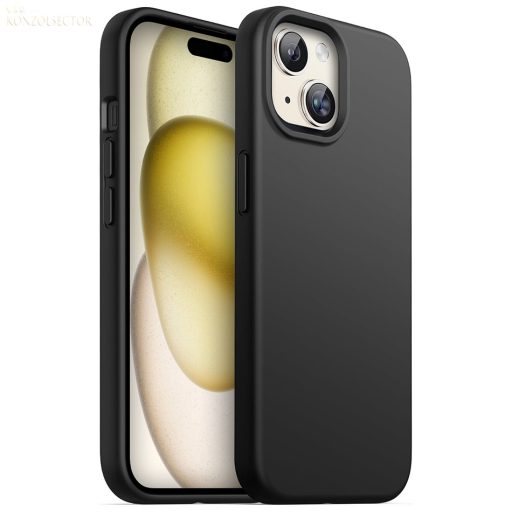 iPhone 15 Plus szilikon tok fekete