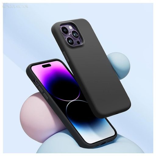 iPhone 15 PRO szilikon tok fekete