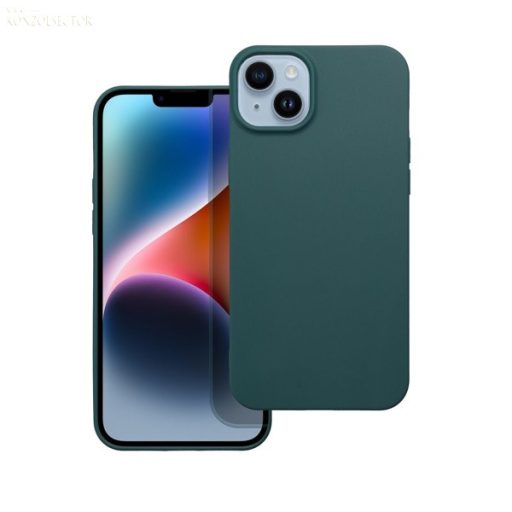 iPhone 15 szilikon tok sötét zöld