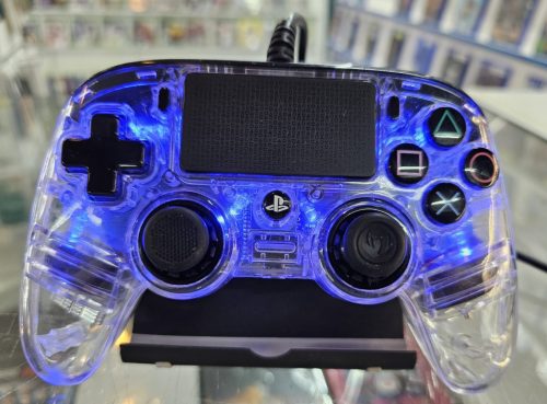 Ps4 Nacon Wired Compact Vezetékes Kontroller Átlátszó Kék Világitással