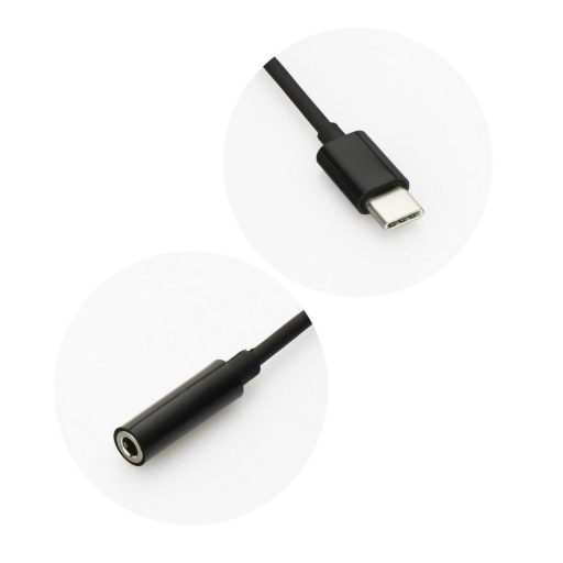 AUX adapter C típusú - 3,5 mm-es jack fekete