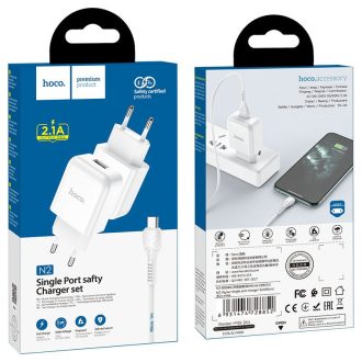 Telefontöltő Hoco USB A QC3.0 3A 18W + USB A - Micro USB