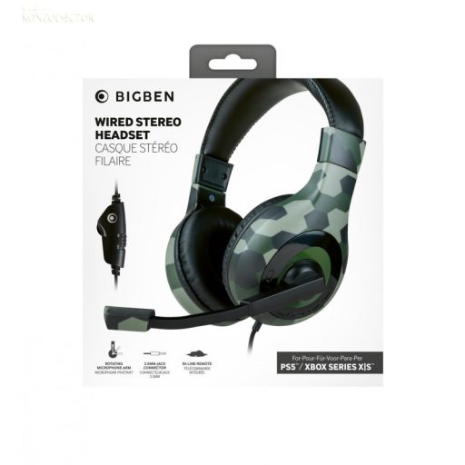 Bigben vezetékes Stereo Fejhallgató Green Camo