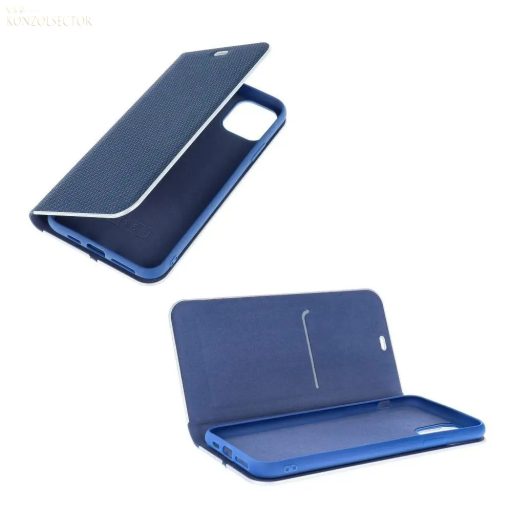 Samsung A20e Kék Flip tok fém kerettel