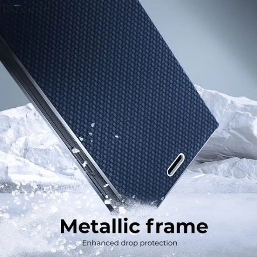 Samsung A20e Kék Flip tok fém kerettel