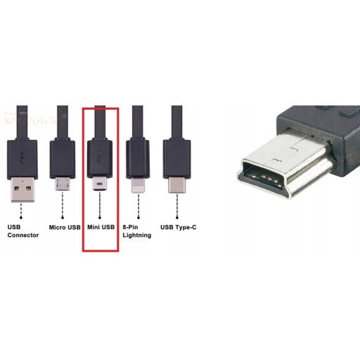 Adatkábel Mini USB - USB 2 méter fekete