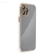   IPhone 13 Pro LUX tok fehér-átlátszó aranyozott szélekkel