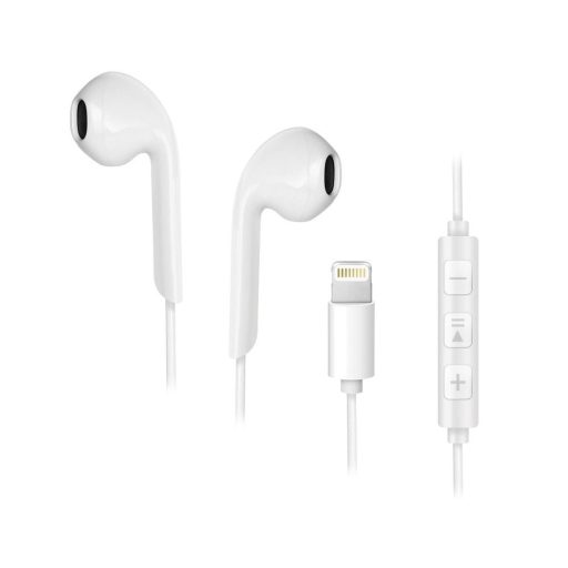 Forcell HR-ME25 - stereo fehér headset - Lightning-iPhone csatlakozóval