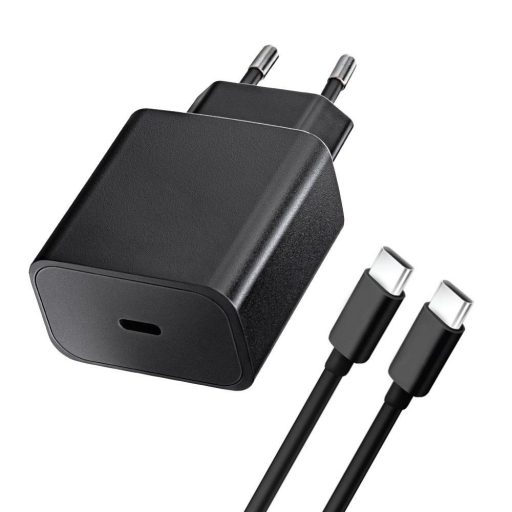 BLUE STAR AC töltő 3A 20W Type C+Type C-Type C kábellel PD QC4.0 TFB-TC-20WPD fekete