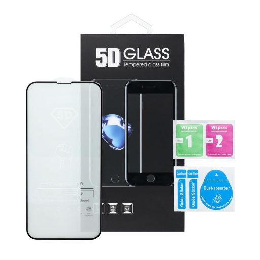 5D Full Glue Tempered Glass üvegfólia - Iphone 16 Pro Max telefonhoz fekete kerettel