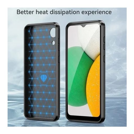 Samsung Galaxy A03 Core Carbon szilikon tok fekete