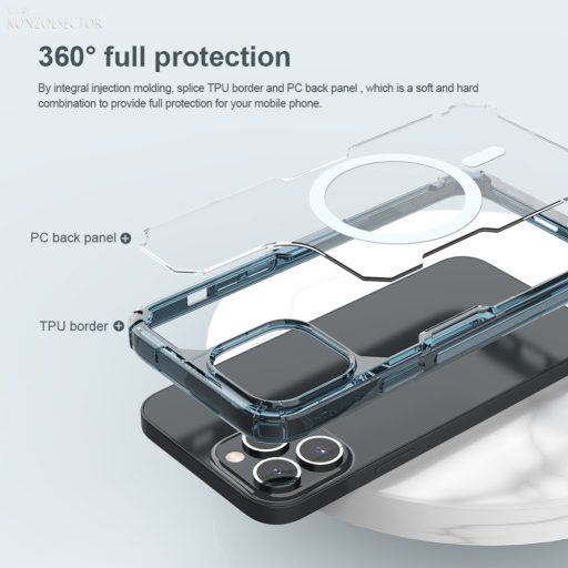 Apple iPhone 14 Pro Nillkin Nature TPU Pro Magsafe Hátlap kék keretben