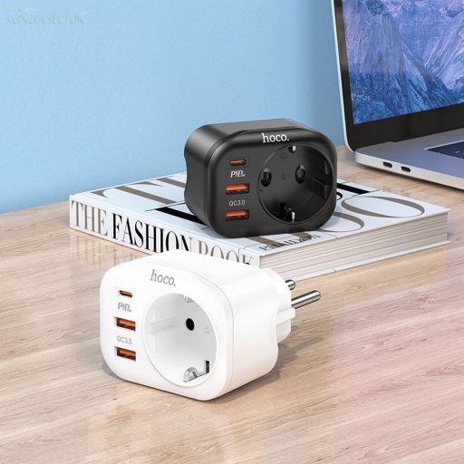 HOCO hálózati töltő adapter C típusú PD 20W + 2x USB QC3.0 NS3 fehér