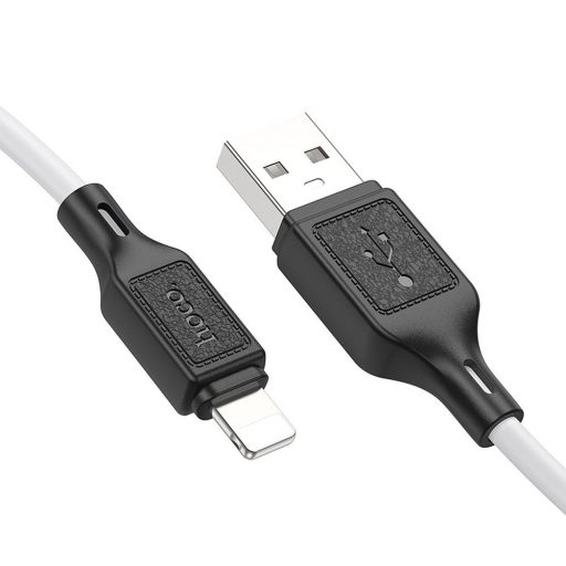 HOCO szilikon USB A - Lightning kábel 2.4A X90 1m fehér
