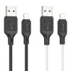 HOCO szilikon USB A - Lightning kábel 2.4A X90 1m fehér