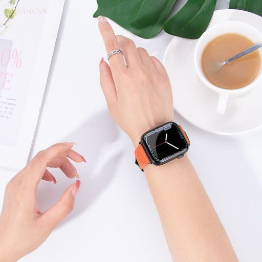 HOCO WA18 szíj Apple Watchhoz 38/40/41mm Elegáns bőr narancs