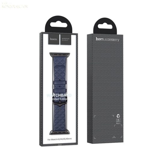 HOCO WA18 szíj Apple Watchhoz 38/40/41mm Elegáns bőr kék