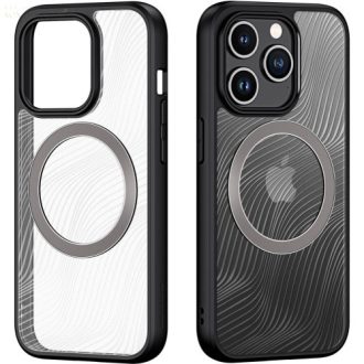   Iphone 15 Pro Prémium átlátszó magsafe tok Fekete kerettel