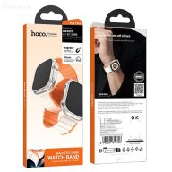   HOCO AS102 mágneses szilikon szíj Apple Watchhoz 42 / 44 / 45 / 49 mm csillagfény és narancssárga színben