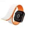 HOCO AS102 mágneses szilikon szíj Apple Watchhoz 42 / 44 / 45 / 49 mm csillagfény és narancssárga színben