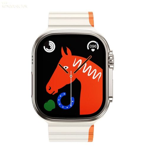 HOCO AS102 mágneses szilikon szíj Apple Watchhoz 42 / 44 / 45 / 49 mm csillagfény és narancssárga színben