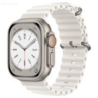   Techsuit-Applewatch-Óraszíj-Fehér bordázott szilikon/42/44/45/49mm