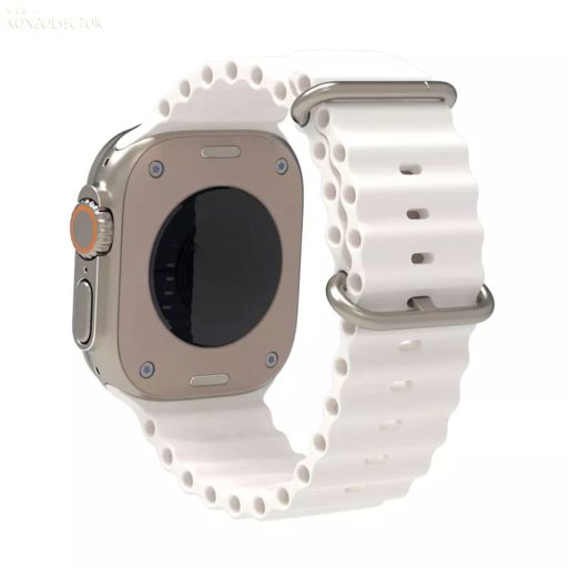 Techsuit-Applewatch-Óraszíj-Fehér bordázott szilikon/42/44/45/49mm